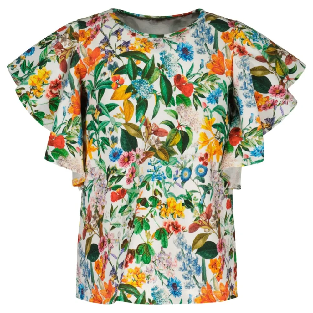Metsola June Frilla Shirt Ss, Multicolour New