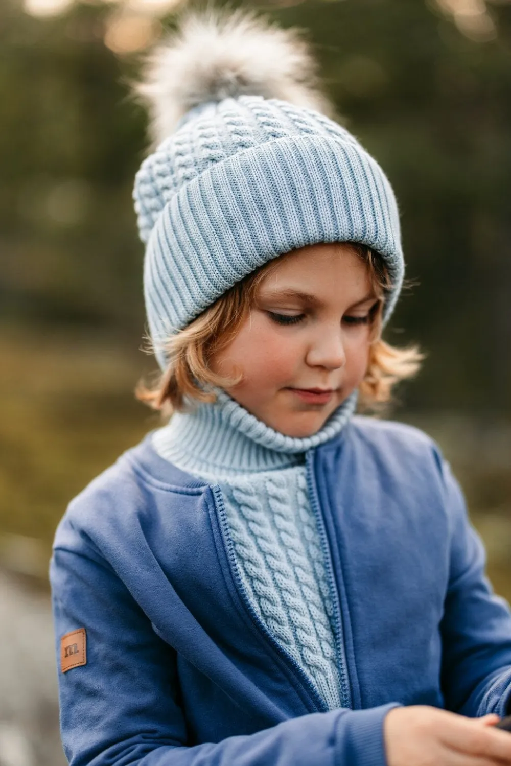 Metsola Merino Cable Beanie -Merinovillapipo | Cool Blue Clearance
