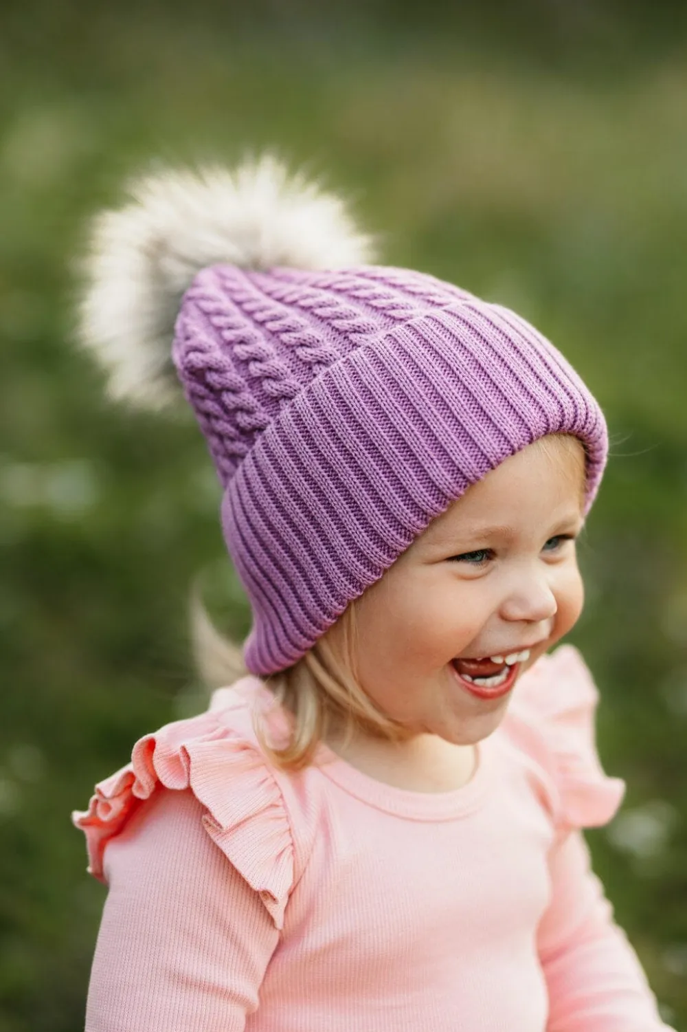 Metsola Merino Cable Beanie -Merinovillapipo| Lavender Clearance