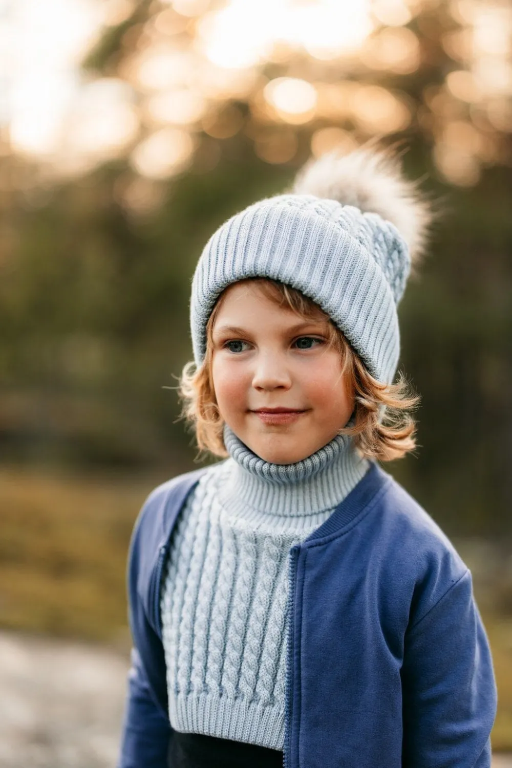 Metsola Merino Cable Neck Warmer -Kauluri | Cool Blue New