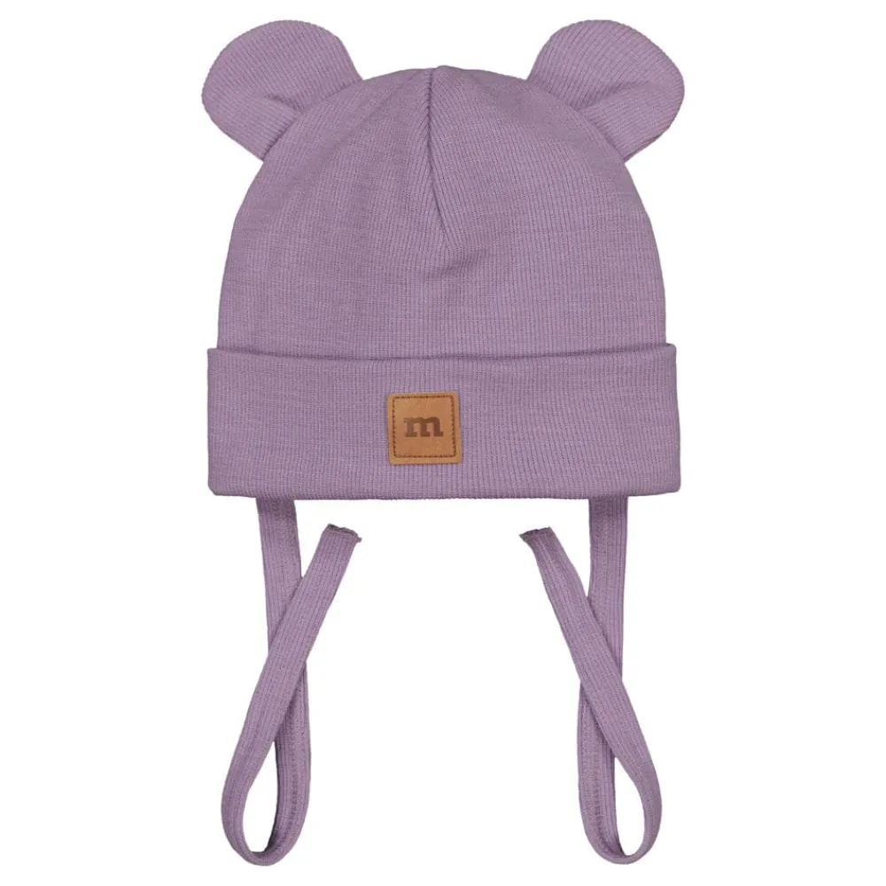Metsola Merino Rib Bear Baby Beanie -Pipo | Lavender Cheap