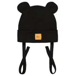 Metsola Merino Rib Bear Baby Beanie -Pipo | Black Fashion