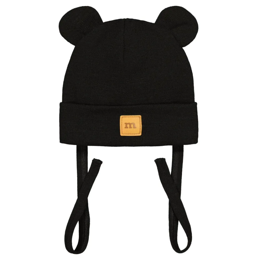 Metsola Merino Rib Bear Baby Beanie -Pipo | Black Discount
