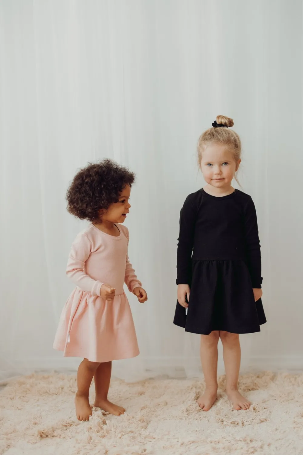 Metsola Rib Basic Dress, Peony Hot
