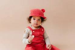 Metsola Terry Cap With Ears, Cherry Store