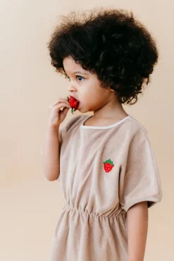 Metsola Terry Short Dress, Cherry Clearance